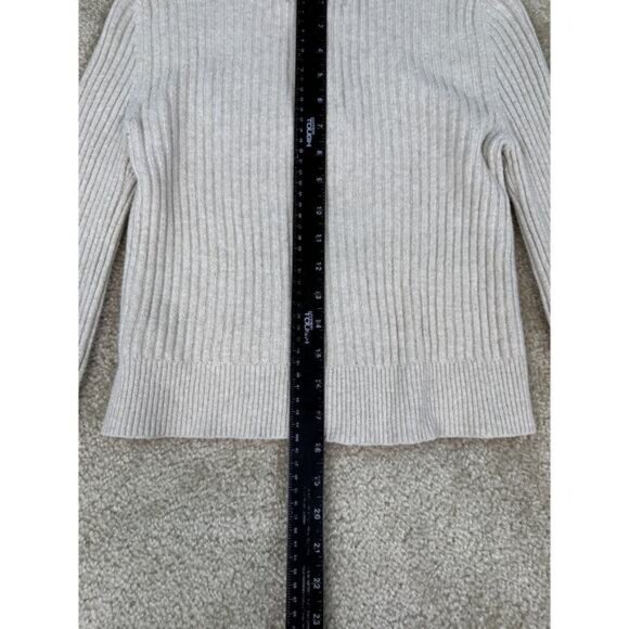 American Eagle Womens Size S Beige Ribbed 1/4 Zip Cropped Sweater B729 - Picture 8 of 10